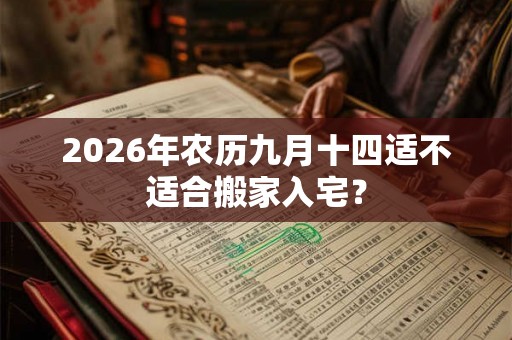 2026年农历九月十四适不适合搬家入宅？