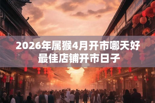 2026年属猴4月开市哪天好 最佳店铺开市日子