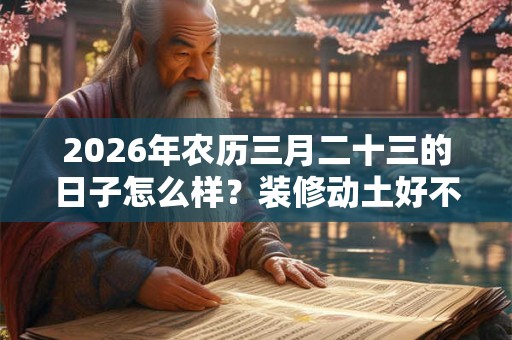 2026年农历三月二十三的日子怎么样？装修动土好不好？