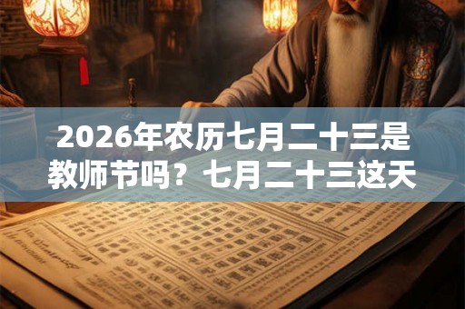 2026年农历七月二十三是教师节吗？七月二十三这天能出殡吗？