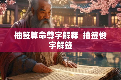 抽签算命尊字解释 抽签俊字解签 抽签算命尊字解释 抽签俊字解签