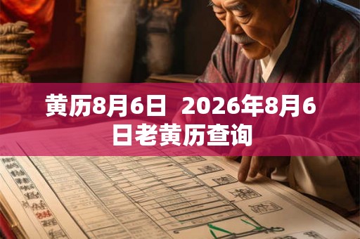 黄历8月6日  2026年8月6日老黄历查询