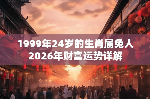 1999年24岁的生肖属兔人2026年财富运势详解