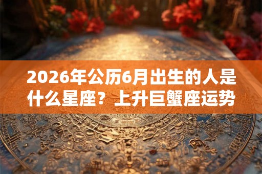 2026年公历6月出生的人是什么星座？上升巨蟹座运势分析