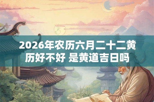 2026年农历六月二十二黄历好不好 是黄道吉日吗