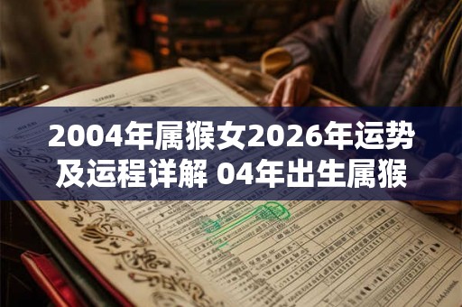 2004年属猴女2026年运势及运程详解 04年出生属猴人2026全年每月运势女性 2004年属猴女2026年运势及运程详解 04年出生属猴人2026全年每月运势女性