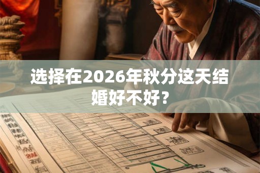 选择在2026年秋分这天结婚好不好？