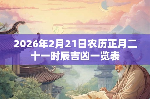 2026年2月21日农历正月二十一时辰吉凶一览表