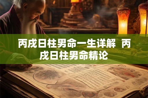 丙戌日柱男命一生详解  丙戌日柱男命精论