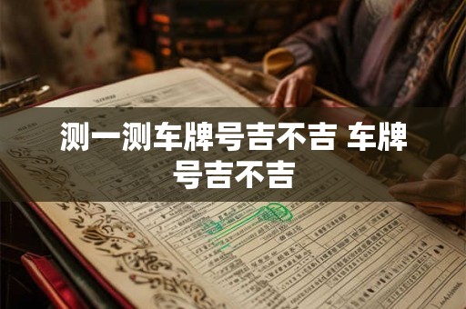测一测车牌号吉不吉 车牌号吉不吉