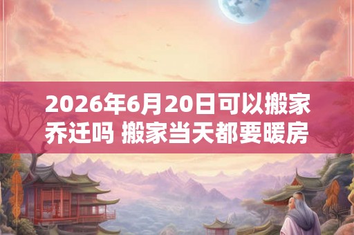 2026年6月20日可以搬家乔迁吗 搬家当天都要暖房吗