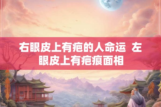 右眼皮上有疤的人命运  左眼皮上有疤痕面相