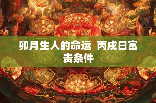 卯月生人的命运  丙戌日富贵条件