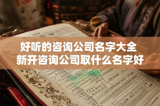 好听的咨询公司名字大全 新开咨询公司取什么名字好