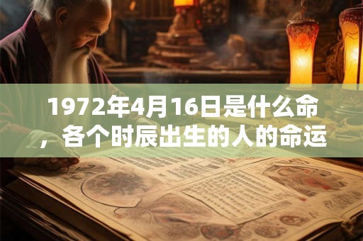 1972年4月16日是什么命,各个时辰出生的人的命运 1972年4月16日是什么命,各个时辰出生的人的命运