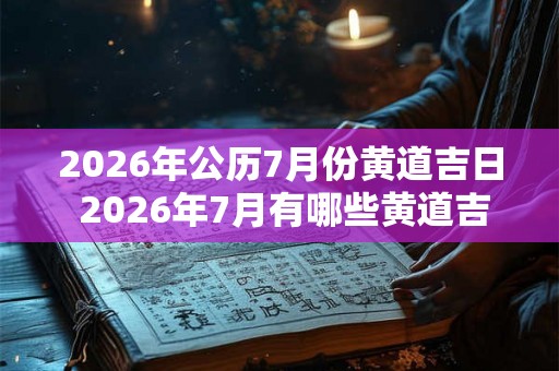 2026年公历7月份黄道吉日 2026年7月有哪些黄道吉日