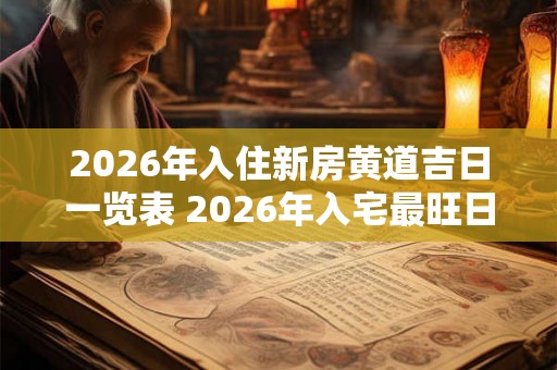 2026年入住新房黄道吉日一览表 2026年入宅最旺日子 2026年入住新房黄道吉日一览表 2026年入宅最旺日子