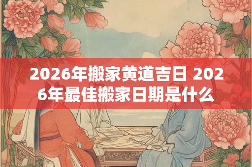 2026年搬家黄道吉日 2026年最佳搬家日期是什么