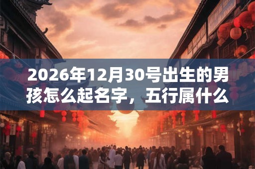 2026年12月30号出生的男孩怎么起名字，五行属什么