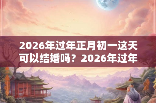 2026年过年正月初一这天可以结婚吗？2026年过年期间适合结婚的日子