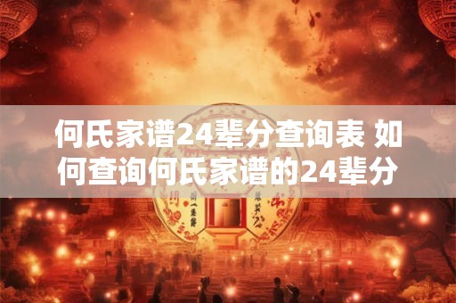何氏家谱24辈分查询表 如何查询何氏家谱的24辈分