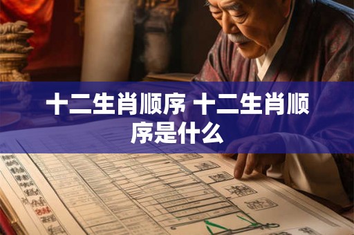 十二生肖顺序 十二生肖顺序是什么