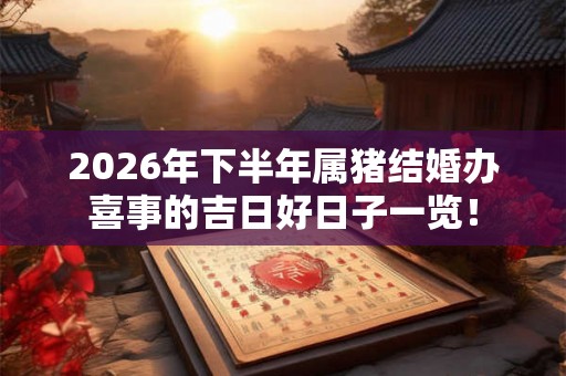 2026年下半年属猪结婚办喜事的吉日好日子一览！