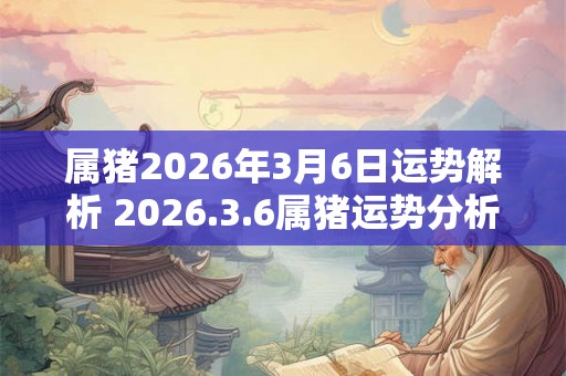属猪2026年3月6日运势解析 2026.3.6属猪运势分析