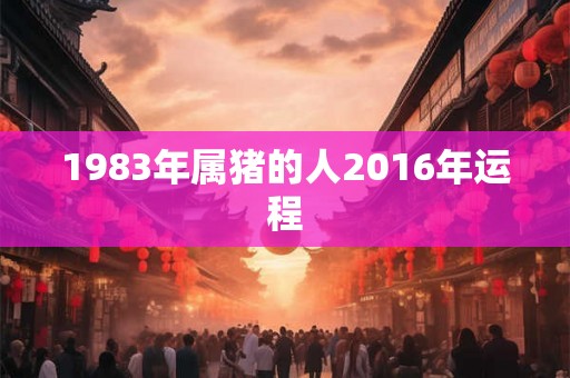 1983年属猪的人2016年运程