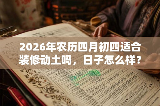 2026年农历四月初四适合装修动土吗，日子怎么样？