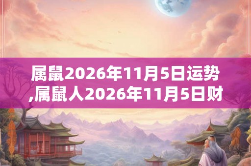 属鼠2026年11月5日运势,属鼠人2026年11月5日财运,生肖鼠2026年11月5日运势