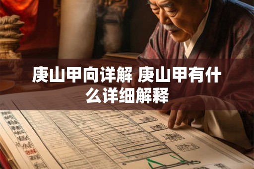 庚山甲向详解 庚山甲有什么详细解释 庚山甲向详解 庚山甲有什么详细解释