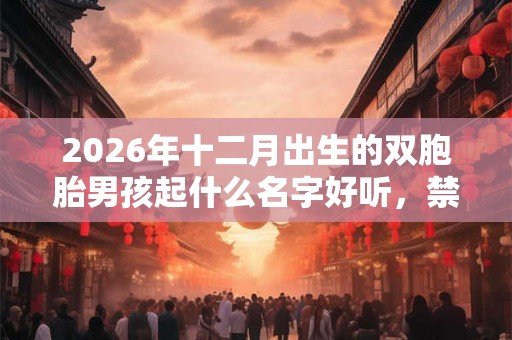 2026年十二月出生的双胞胎男孩起什么名字好听，禁用什么字