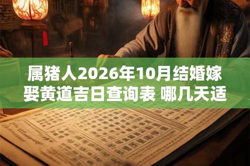 属猪人2026年10月结婚嫁娶黄道吉日查询表 哪几天适合办喜事 属猪人2026年10月结婚嫁娶黄道吉日查询表 哪几天适合办喜事