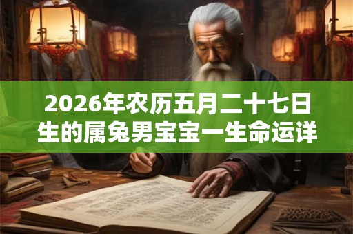 2026年农历五月二十七日生的属兔男宝宝一生命运详解