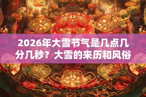 2026年大雪节气是几点几分几秒？大雪的来历和风俗介绍