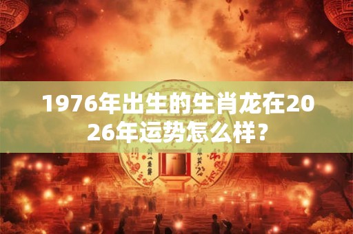 1976年出生的生肖龙在2026年运势怎么样？