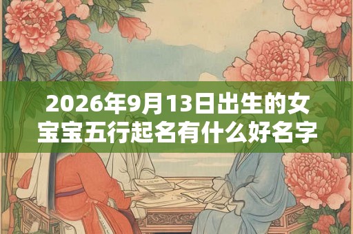 2026年9月13日出生的女宝宝五行起名有什么好名字推荐