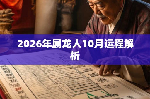 2026年属龙人10月运程解析