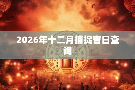 2026年十二月捕捉吉日查询