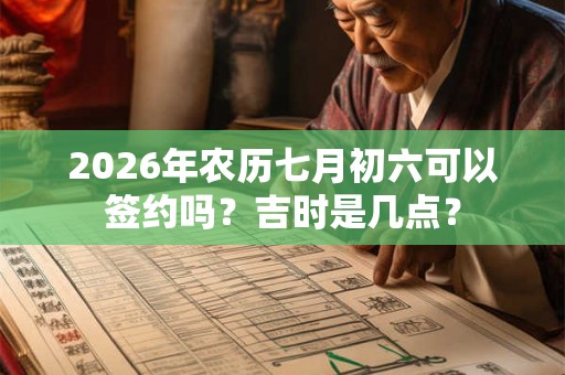 2026年农历七月初六可以签约吗？吉时是几点？