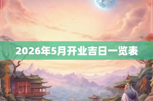 2026年5月开业吉日一览表