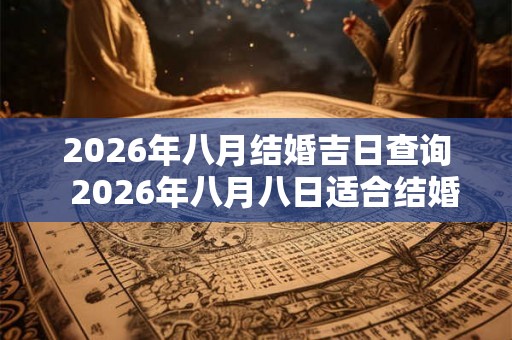 2026年八月结婚吉日查询 2026年八月八日适合结婚吗 2026年八月结婚吉日查询 2026年八月八日适合结婚吗