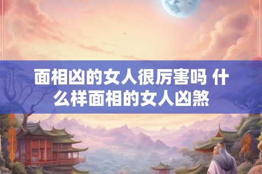 面相凶的女人很厉害吗 什么样面相的女人凶煞