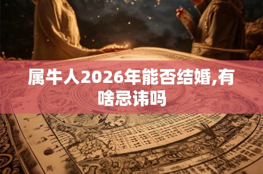 属牛人2026年能否结婚,有啥忌讳吗