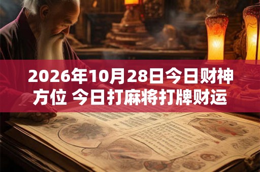 2026年10月28日今日财神方位 今日打麻将打牌财运方位
