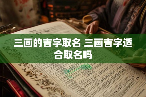 三画的吉字取名 三画吉字适合取名吗