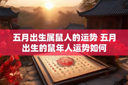 五月出生属鼠人的运势 五月出生的鼠年人运势如何 五月出生属鼠人的运势 五月出生的鼠年人运势如何