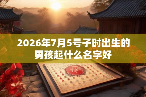 2026年7月5号子时出生的男孩起什么名字好