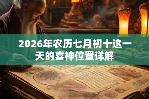 2026年农历七月初十这一天的喜神位置详解 2026年农历七月初十这一天的喜神位置详解